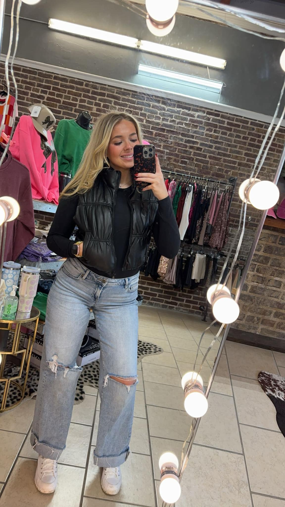 Rayley Black Leather Vest