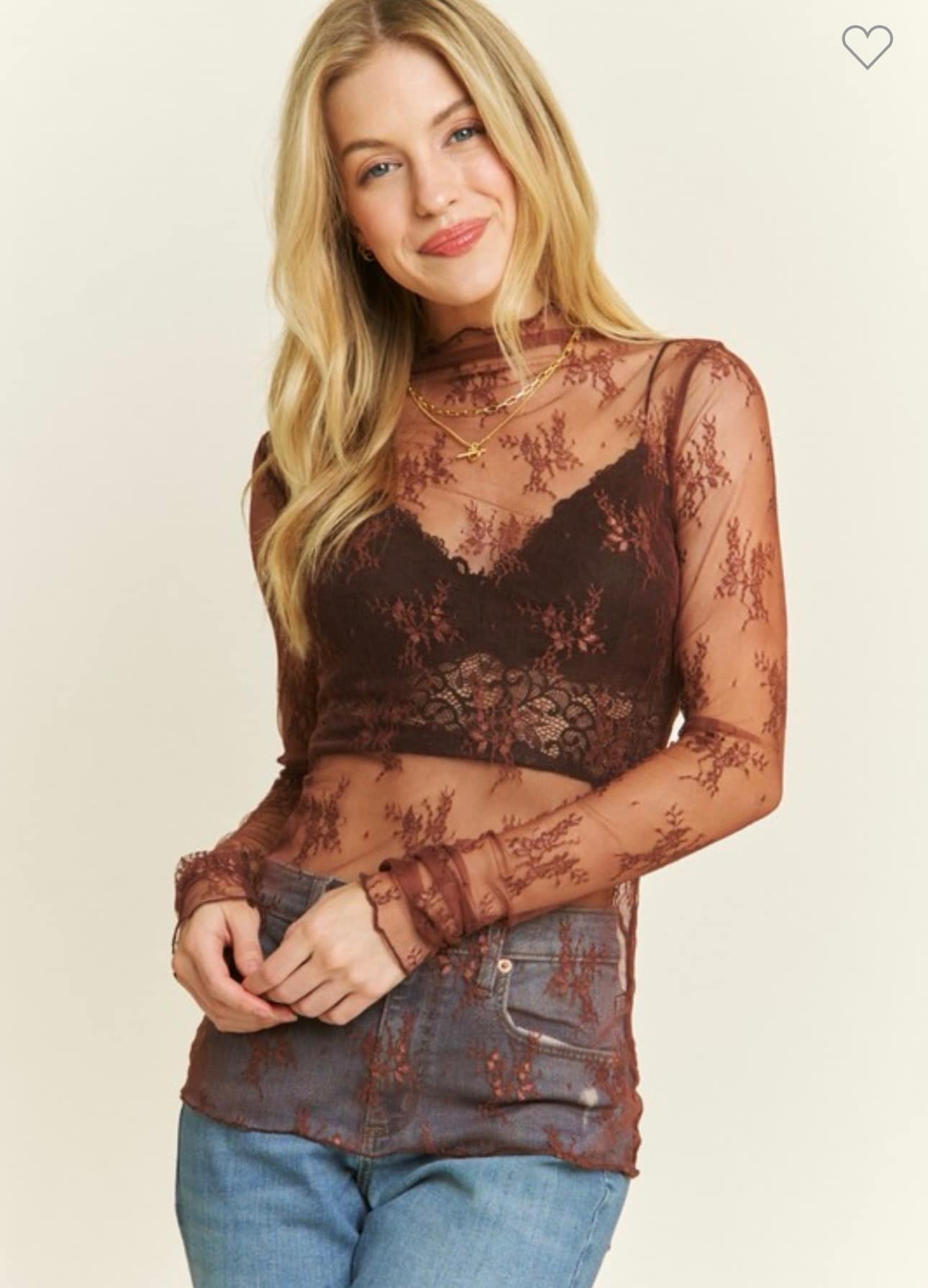 Isabella's Lace Top| Brown