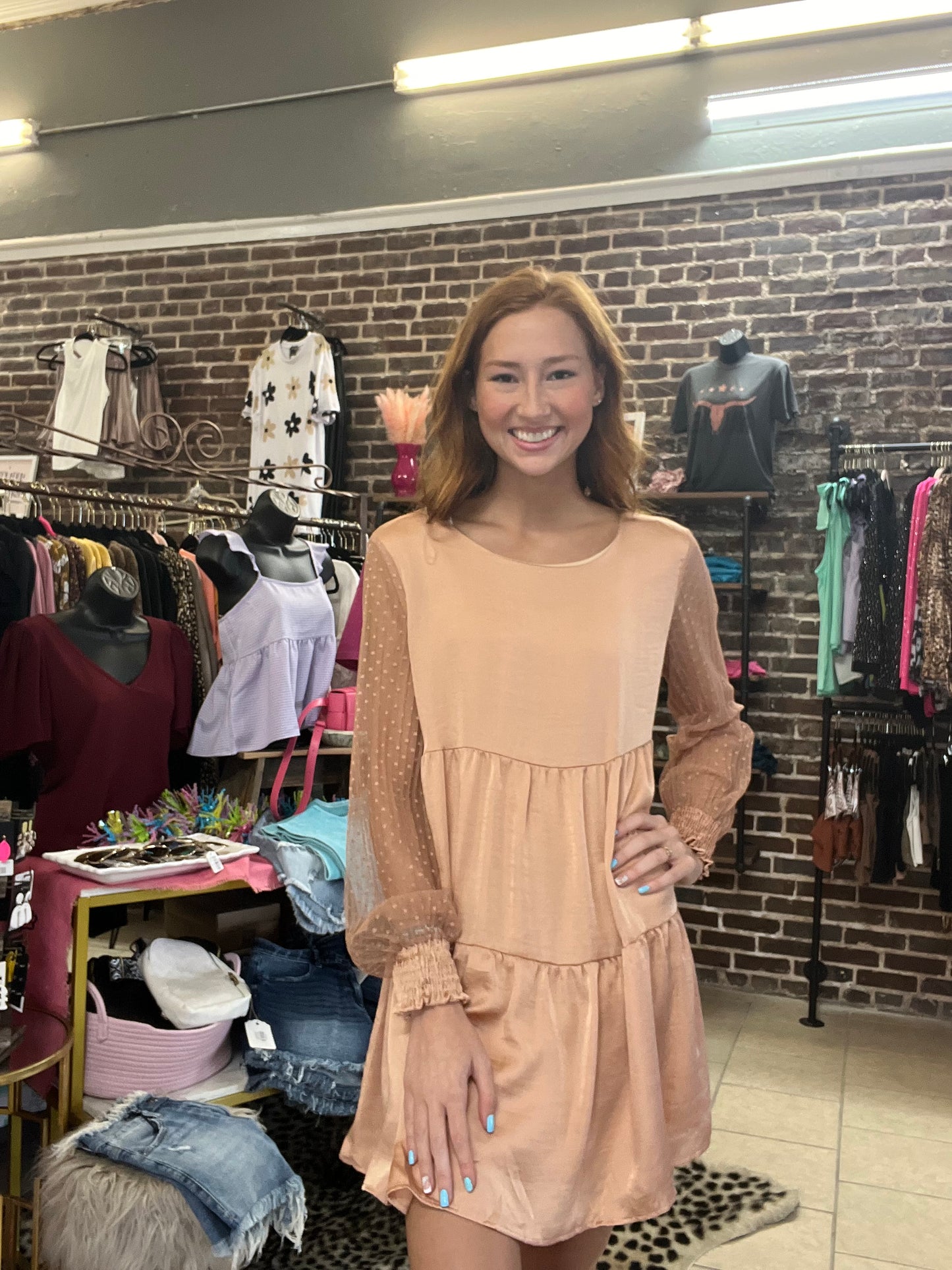 Poppin' Champagne Dress