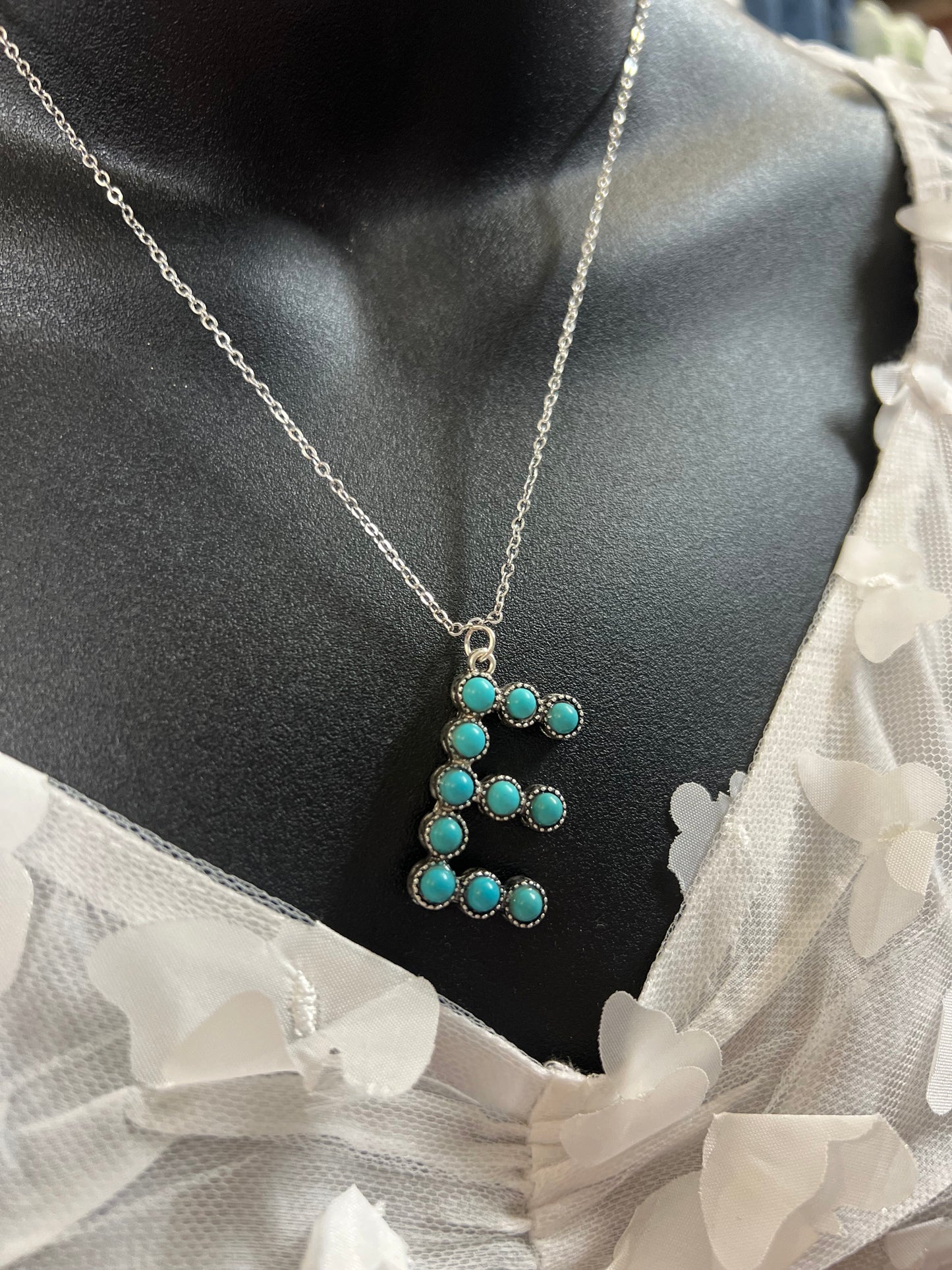 Turquoise Initial Necklace