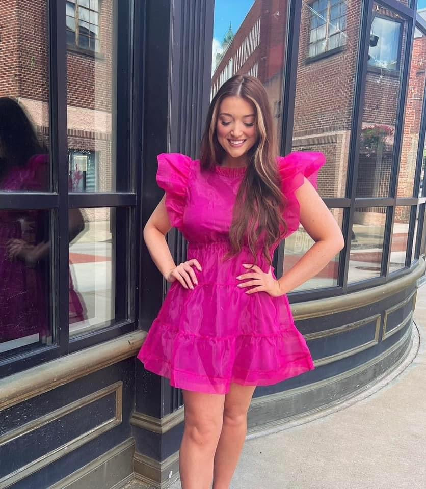 tickled pink dresses LoveShackFancy Vivianna Dress in Pink