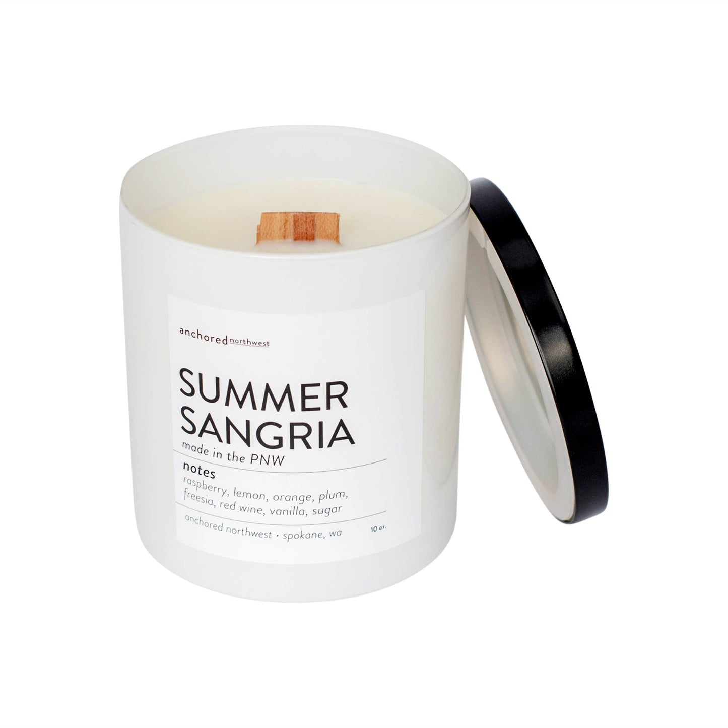 Summer Sangria White Wood Wick Candle