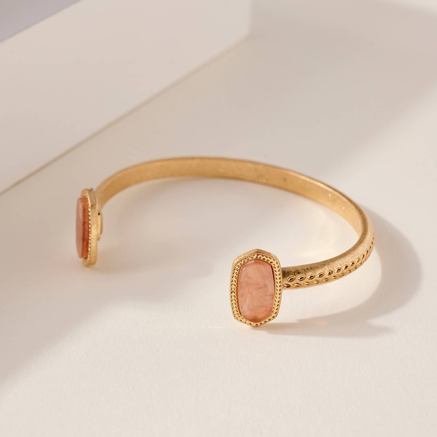 Shell and Metal Open Bangle