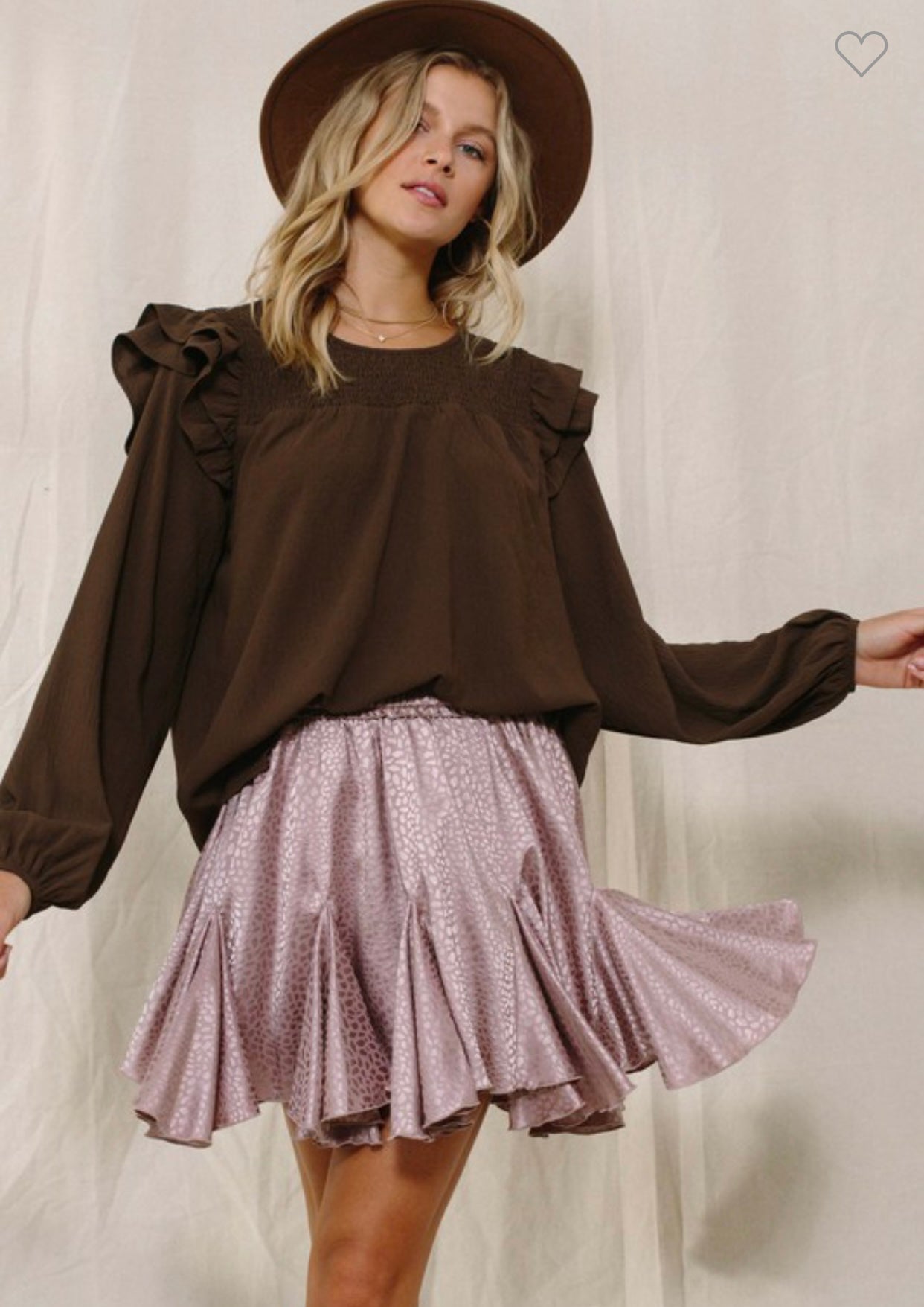 Ditzy Mini Skirt- Dusty Rose