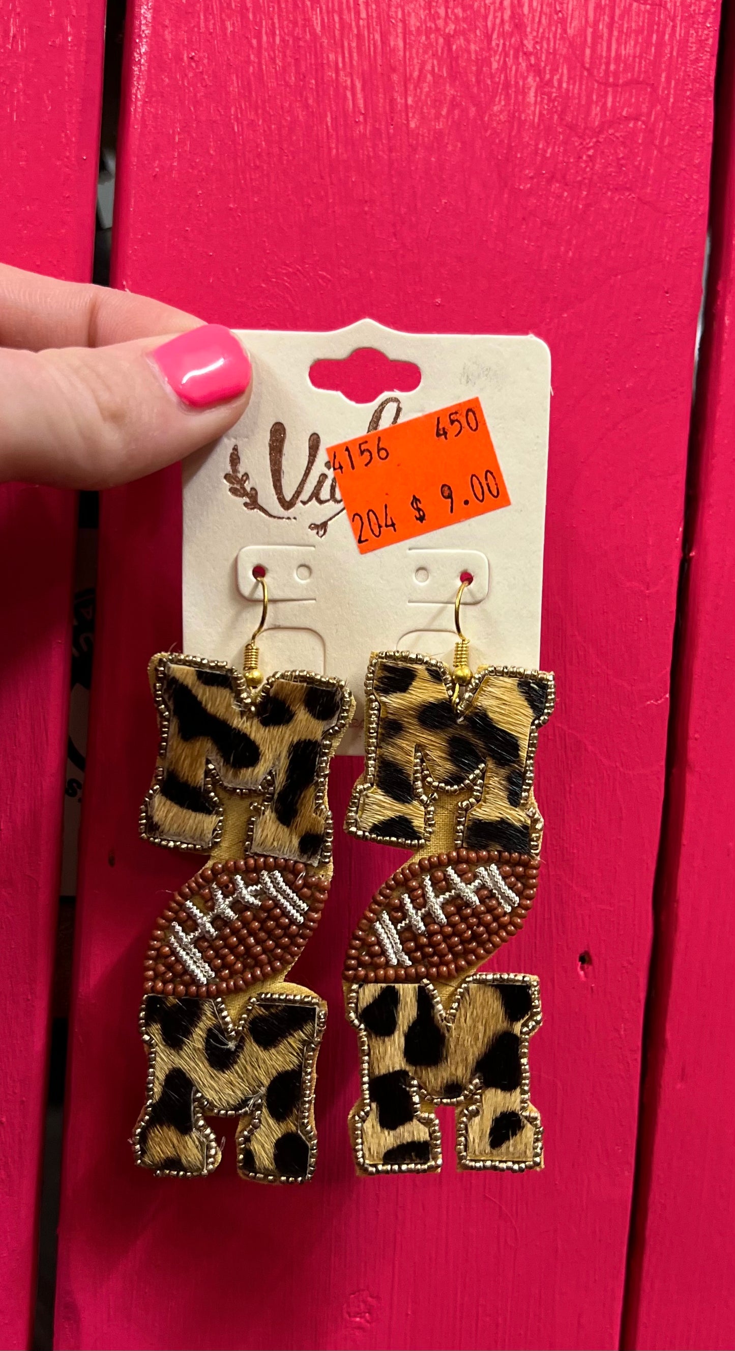 Mom Football Earrings