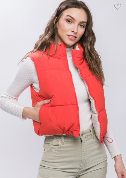 Raney Reversible Vest- Tomato