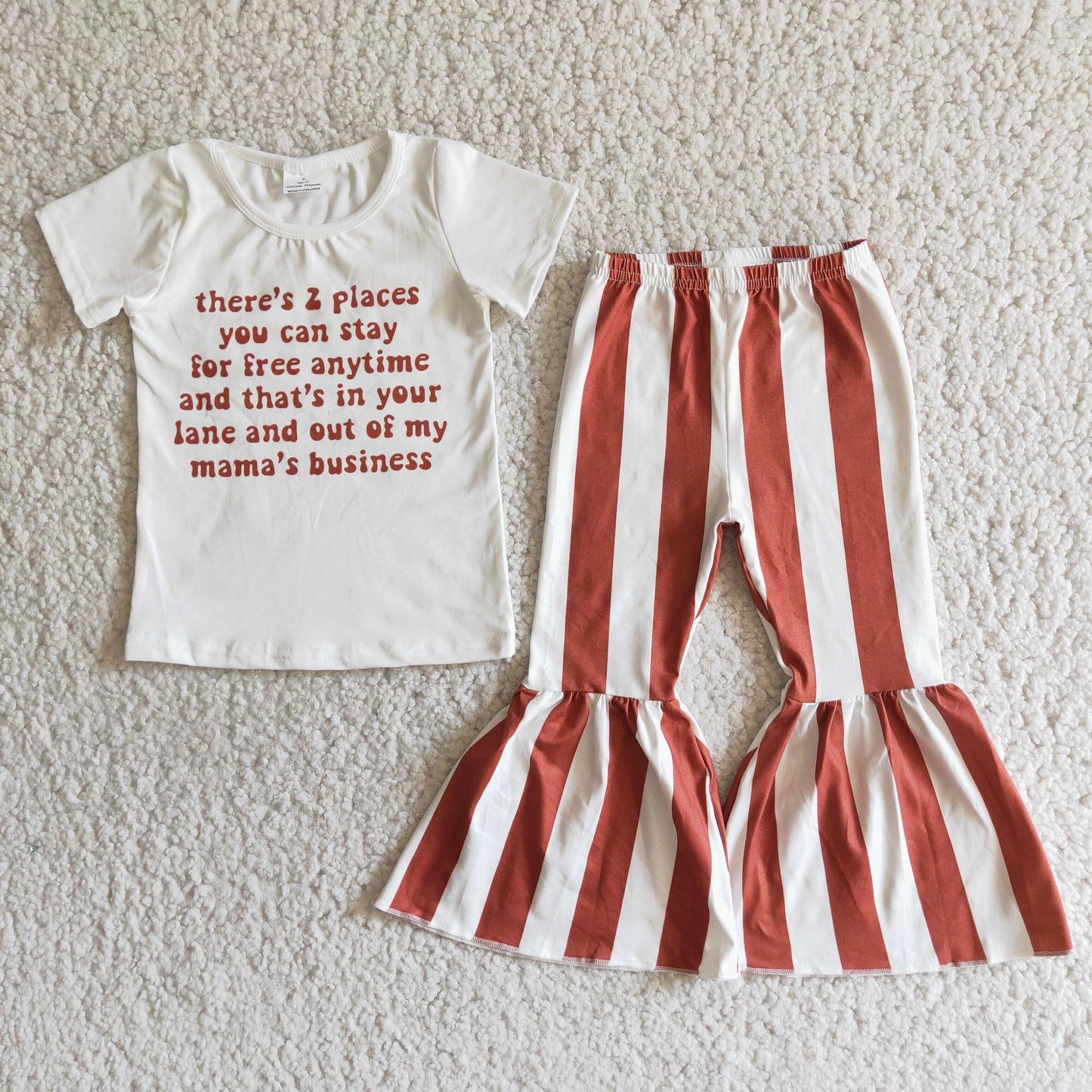 Mama's business shirt stripe pants girls boutique clothing