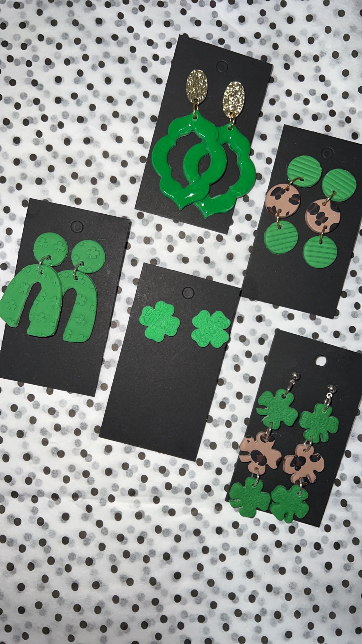 St Patty’s Clay Earrings
