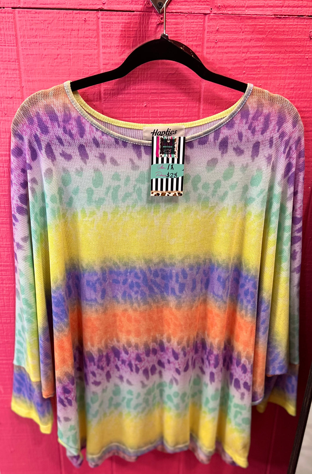 Colorful Leopard Top- Plus