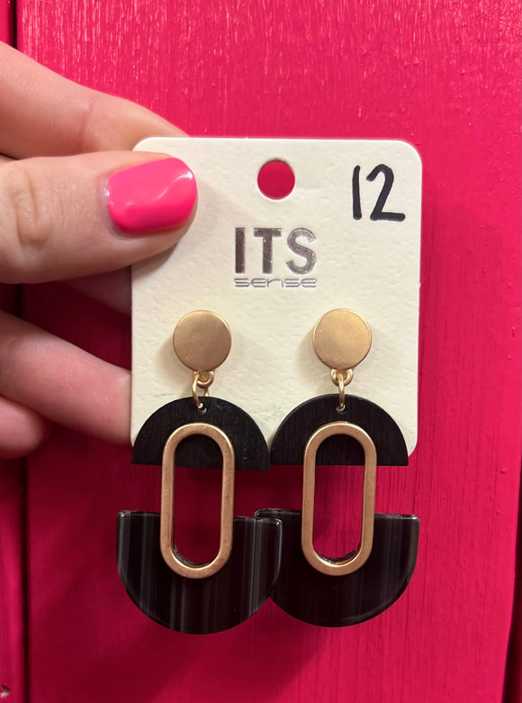 Black and Gold Earrings