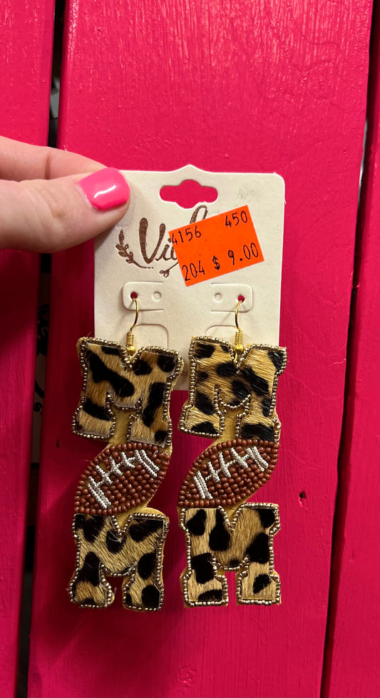Mom Football Earrings