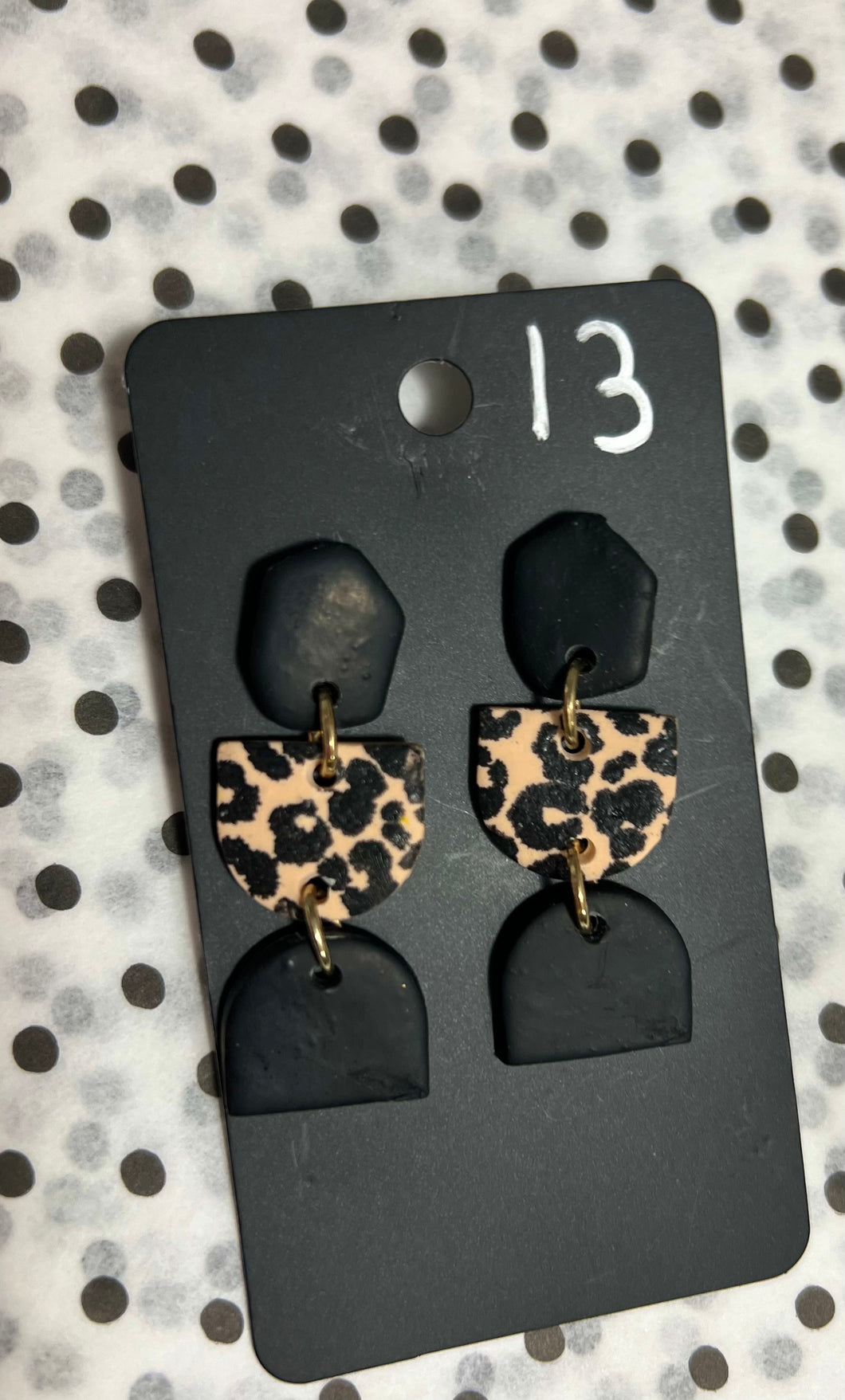 Clay Leopard Earrings