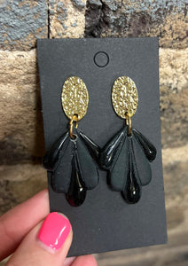 Gold and Black Earrings
