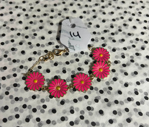 Hot Pink Flower Bracelet