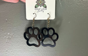 Black Paw Earrings