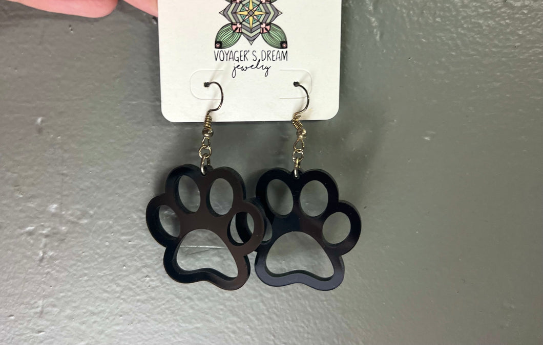 Black Paw Earrings