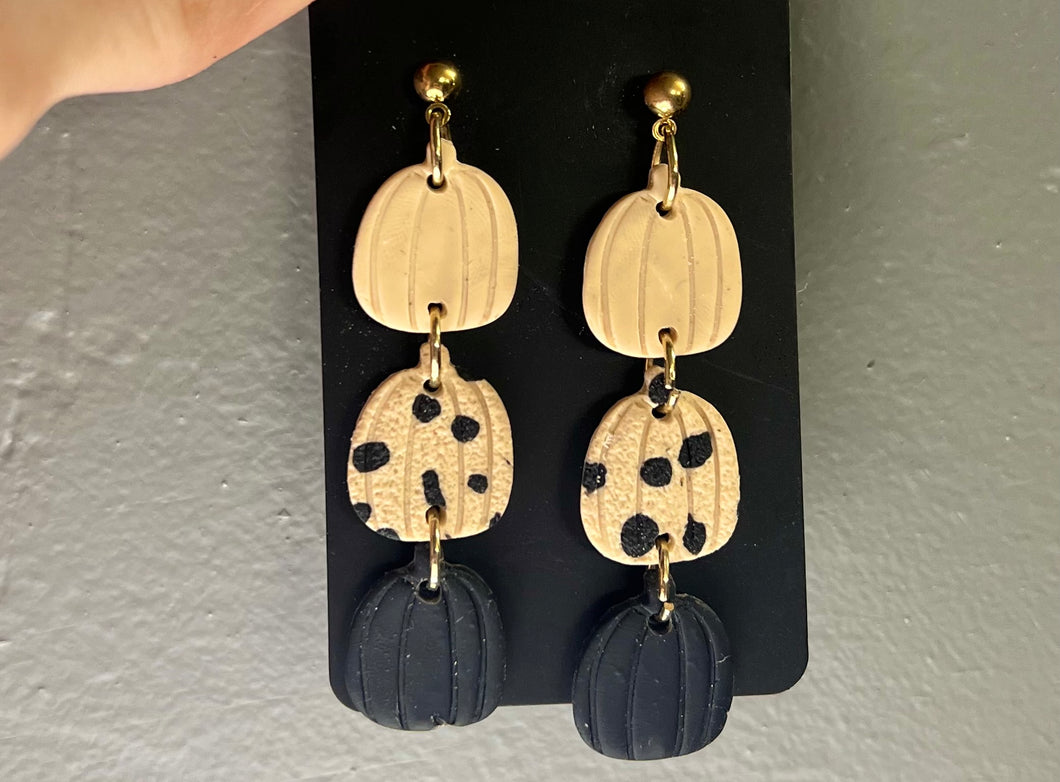 Pumpkin Clay Earrings