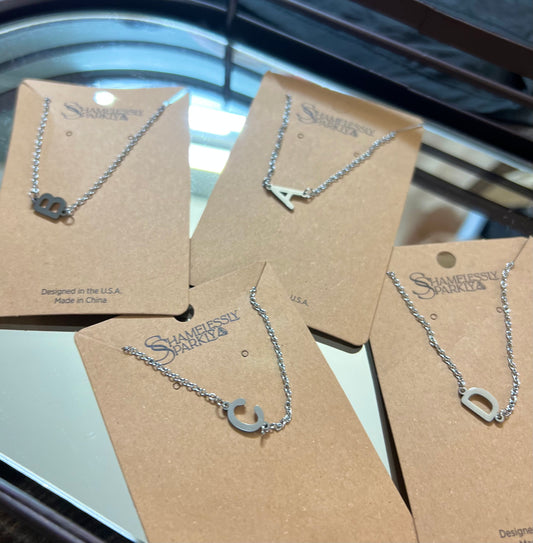 Silver Initial Necklace